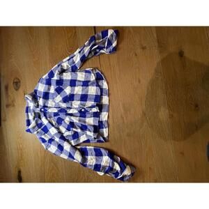 Rails Blue and White Checkered Button-Up Shirt - Medium